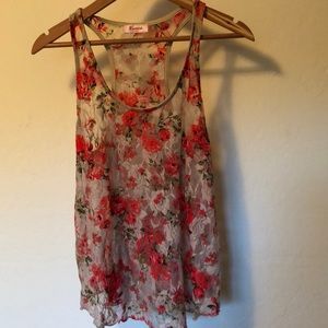 Lace rose tank